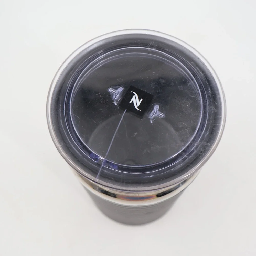 Nespresso Aeroccino3 Milk Frother Black Mod 3594 Ribbed Electric Steamer